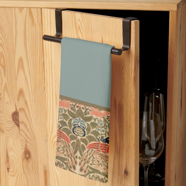 Peacocks and Dragons William Morris  Kitchen Towel (Thirds Fold)