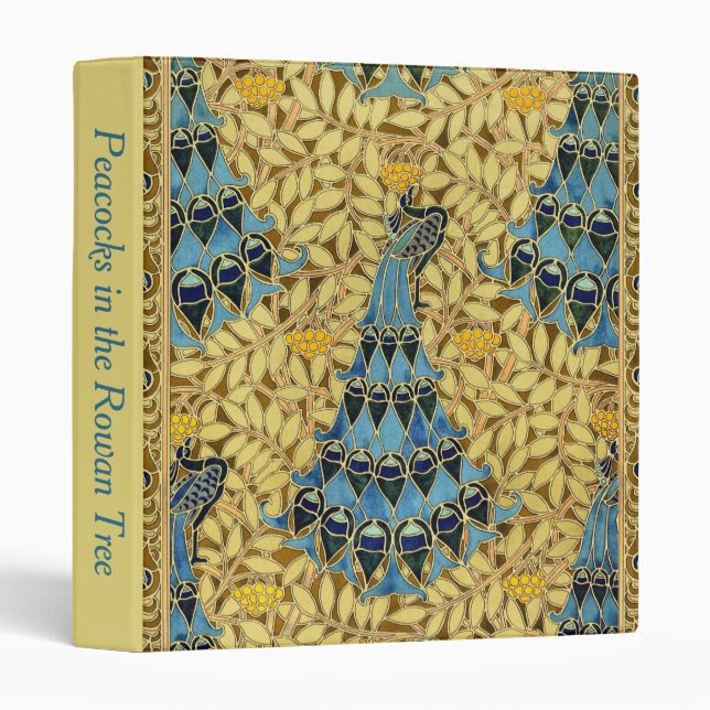 Peacocks Birds Rowan Trees Art Nouveau Binder (Front/Spine)