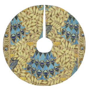 Peacocks Birds Rowan Trees Art Nouveau Brushed Polyester Tree Skirt