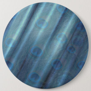 Peacocks & Emerald Green Metallic Silk 6 Inch Round Button