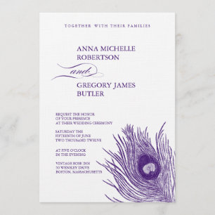 Peacock's Feather Wedding Invitation