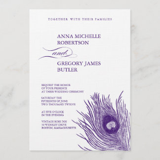 Peacock's Feather Wedding Invitation