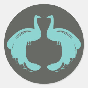 PEACOCKS in AQUA Stickers