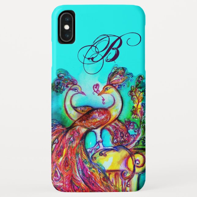 PEACOCKS IN LOVE MONOGRAM Case-Mate iPhone CASE (Back)