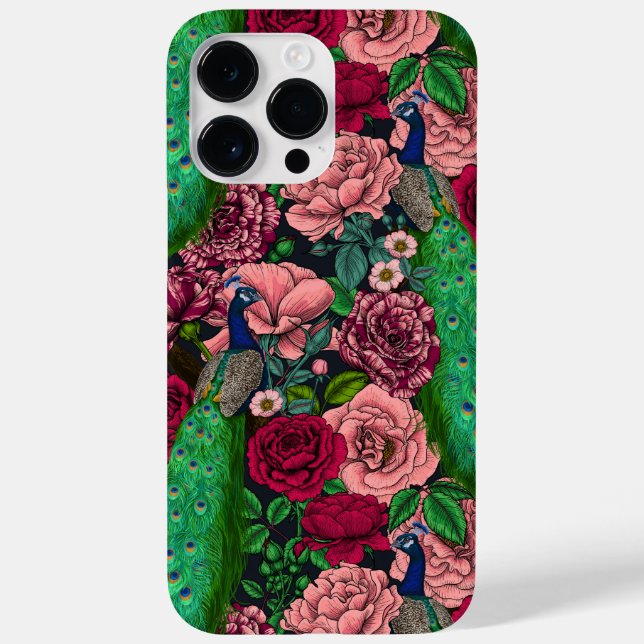 Peacocks in the rose garden 2 Case-Mate iPhone case (Back)