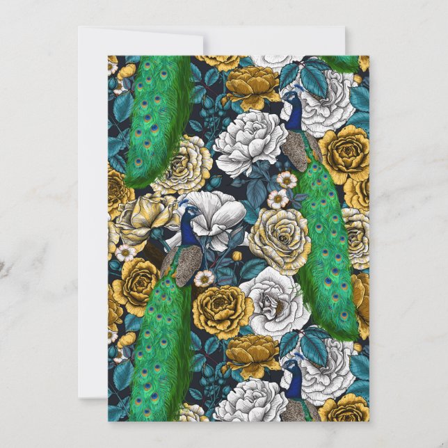 Peacocks in the rose garden 3 (Front)