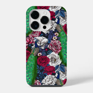 Peacocks in the rose garden iPhone 14 pro case