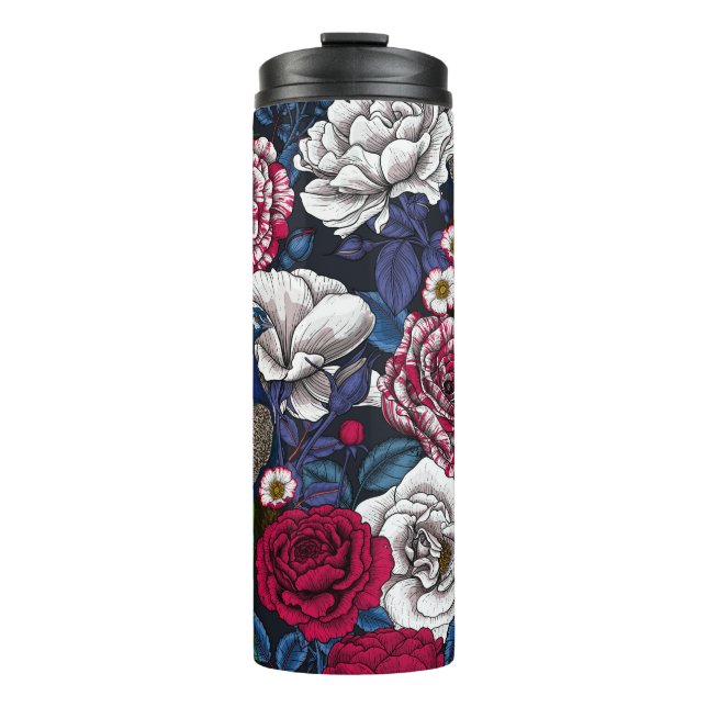 Peacocks in the rose garden thermal tumbler (Front)