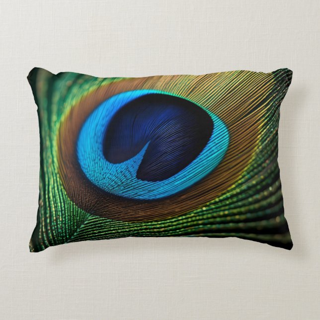 Peacock's Jewel Accent Pillow (Front)