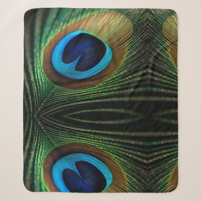 Peacock's Jewel Sherpa Blanket (Front)