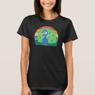 Peacocks Peacock Wheel Feather Cartwheel Bird Blue T-Shirt