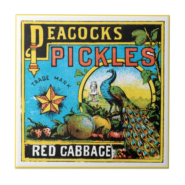 Peacocks Pickles Tile (Front)