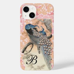 PEACOCKS,PINK WHITE SAKURA FLOWERS Japanese Floral Case-Mate iPhone 14 Case