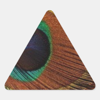 peacocks-plume-1red and gold triangle sticker