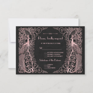 Peacocks rose Gold Art Déco Black RSVP