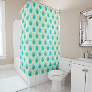 Peahen feather oval pattern shower curtain