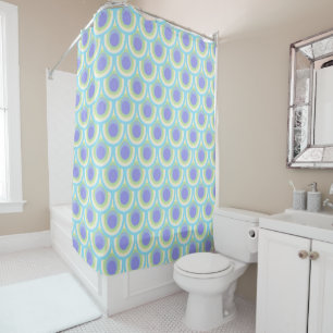 Peahen feather oval pattern shower curtain