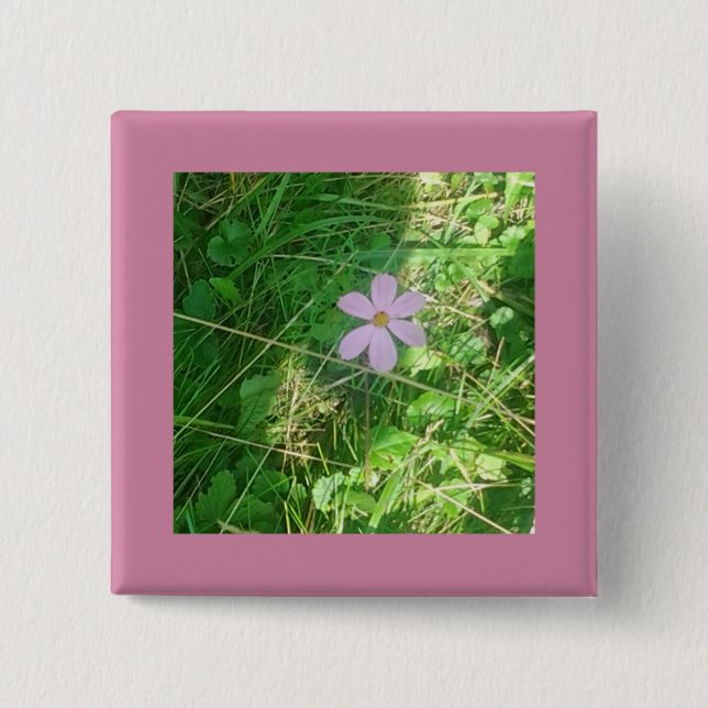 Peak-a-boo Pink 2 Inch Square Button (Front)