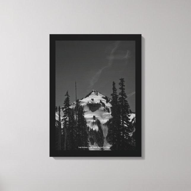 Peak Between Trees Canvas Print (Front)