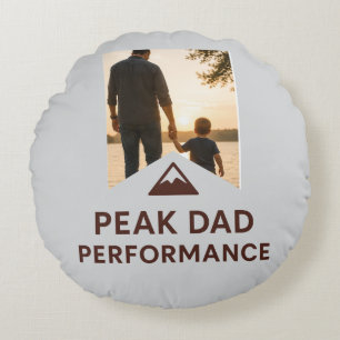 Peak Dad Performance Shirt Funny Father's Day Gift Round Pillow