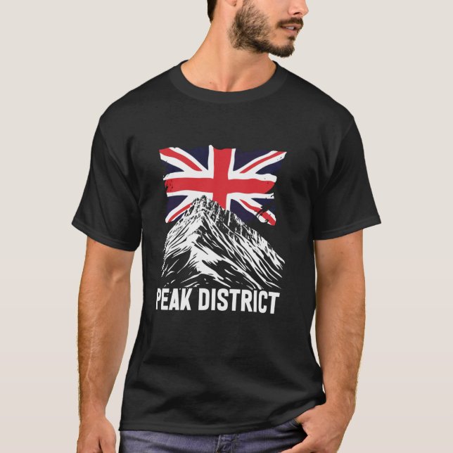 Peak District + British Flag T-Shirt (Front)