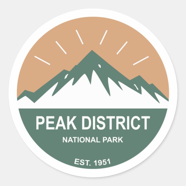 Peak District National Park Classic Round Sticker (Front)