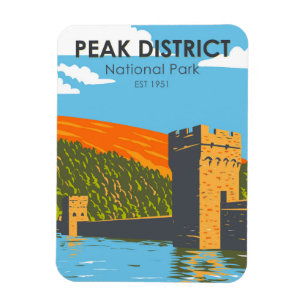 Peak District National Park England Vintage Magnet