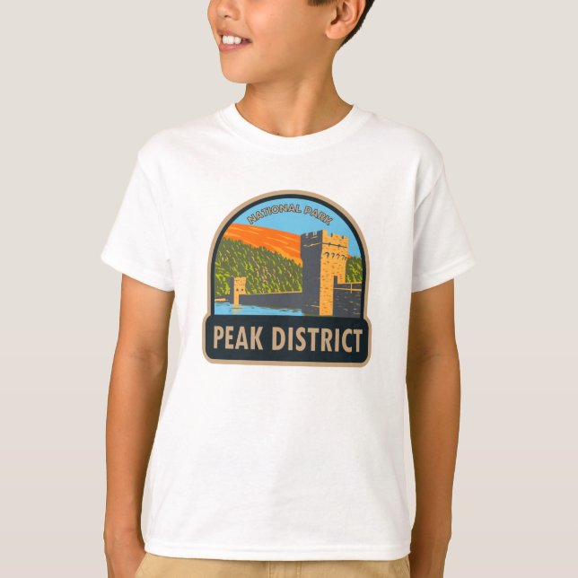 Peak District National Park England Vintage  T-Shirt (Front)