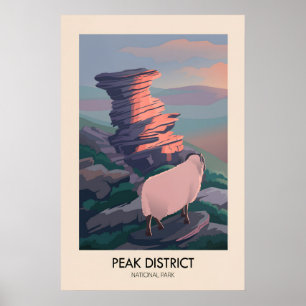 Peak District National Park Modern Travel Poster