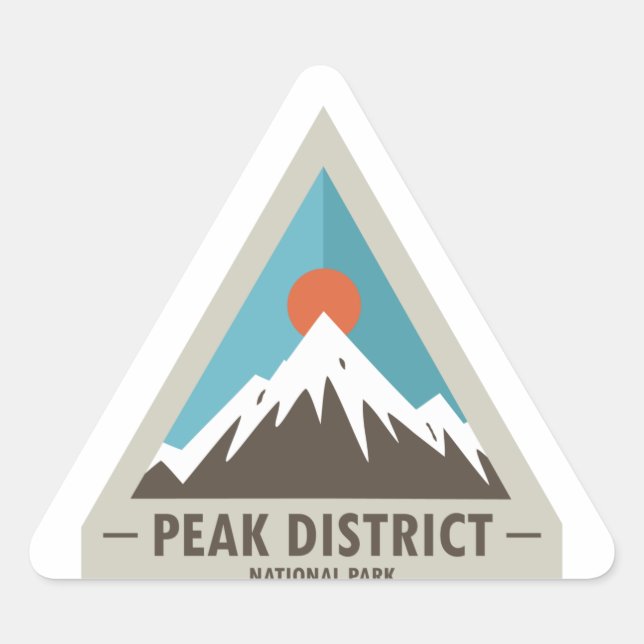Peak District National Park Triangle Sticker (Front)
