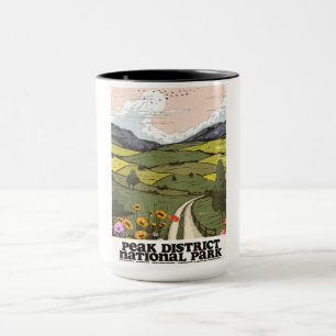 Peak District National Park vintage Travel Poster. Mug