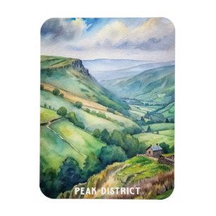 Peak District National Park Watercolor Painting Magnet