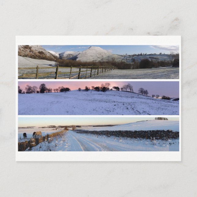 Peak District snow panoramas Postcard (Front)