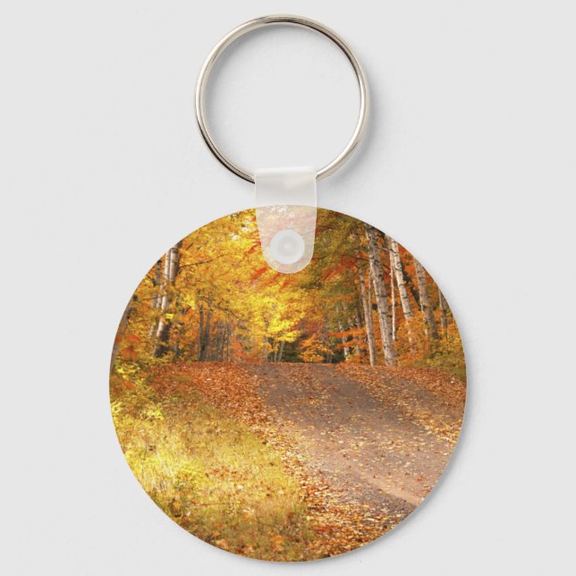 Peak Fall Foliage Season in the U. P. Keychain (Front)