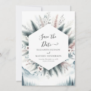 Peak Minimalist Mountain Wedding  Save The Date