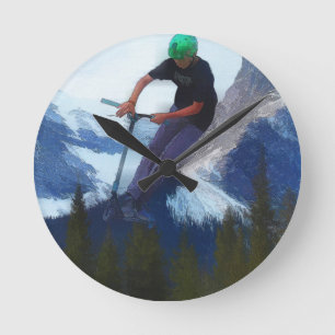 Peak Performance - Scooter Boy  Round Clock