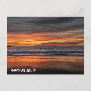 Peak Sunset - Marina Del Rey, CA Postcard