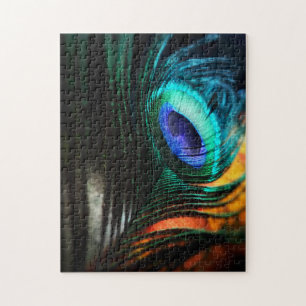 Peakcock Feather up close and Personal Jigsaw Puzzle