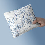 Peaks Island Maine Casco Map Elegant Navy Blue  Tissue Paper<br><div class="desc">Add a charming detail to your Peaks Island wedding with our elegant tissue paper featuring a map of Casco Bay. Perfect for lining gift bags or wedding favour boxes at venues like The Inn on Peaks Island or Jones Landing, this tissue paper brings a coastal touch to your celebration. Soft...</div>