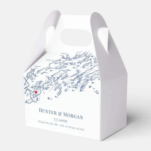 Peaks Island Maine Destination Wedding Elegant Favor Box (Front Side)