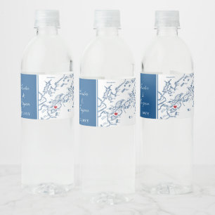 Peaks Island Maine Wedding Water Bottle Label
