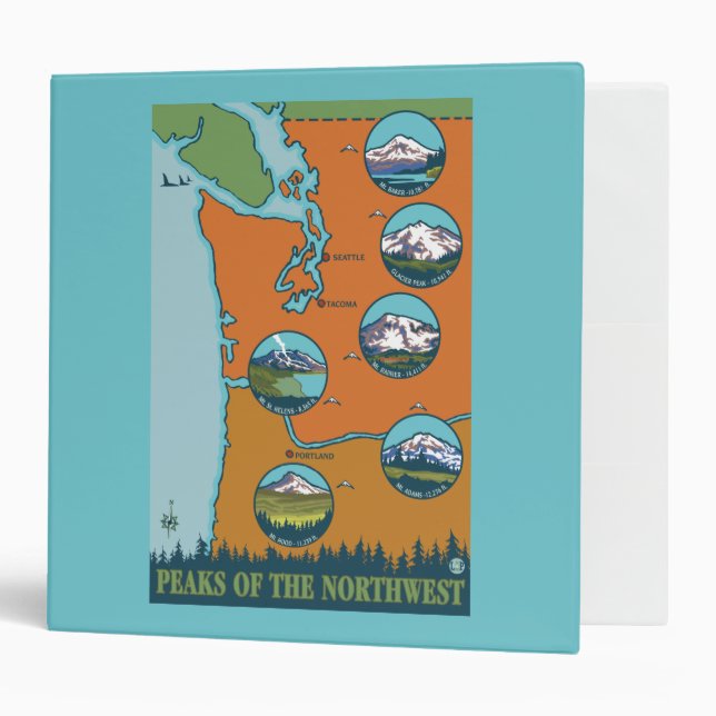 Peaks of the Northwest - 5 Different Mountains Binder (Front/Inside)