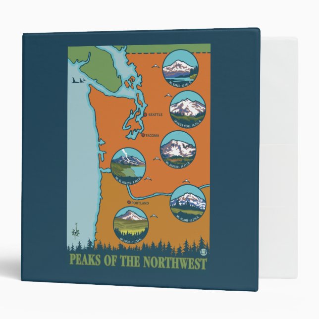 Peaks of the Northwest - 5 Different Mountains Binder (Front/Inside)