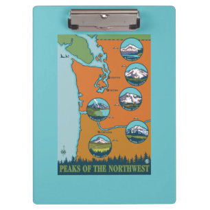 Peaks of the Northwest - 5 Different Mountains Clipboard