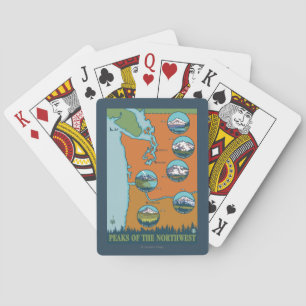 Peaks of the Northwest - 5 Different Mountains Playing Cards