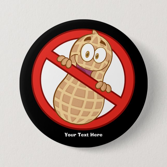 Peanut Allergy 2 (customizable) 3 Inch Round Button (Front)