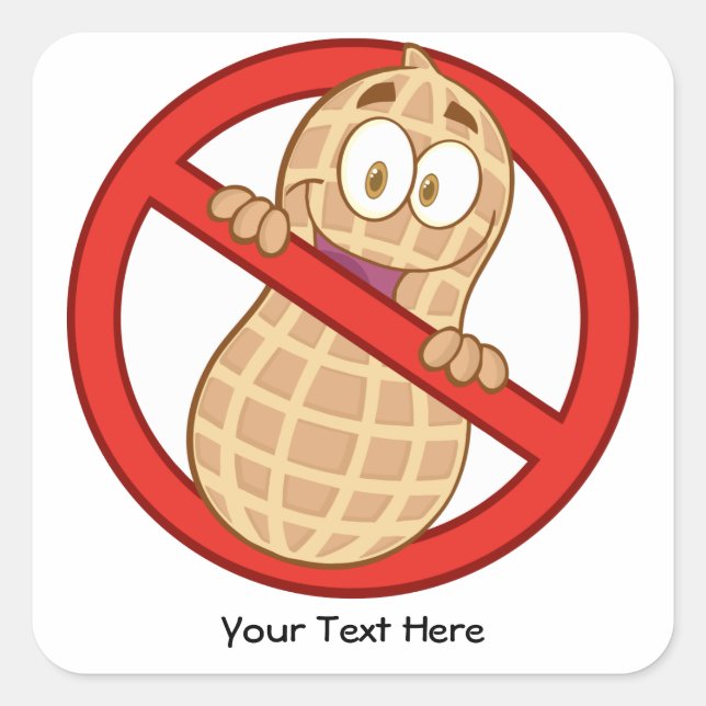 Peanut Allergy 2 (customizable) Square Sticker (Front)