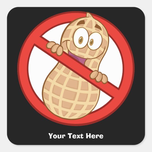 Peanut Allergy 2 (customizable) Square Sticker (Front)
