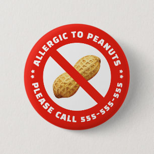 Peanut allergy 2 inch round button