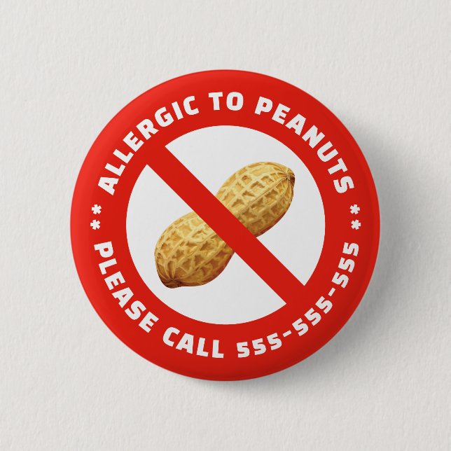 Peanut allergy  2 inch round button (Front)